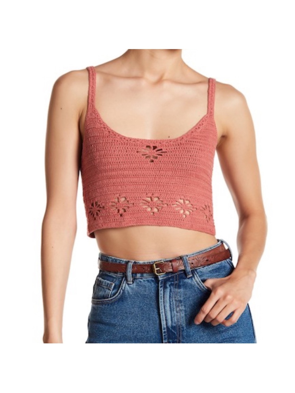 Free People Berkinette Crochet
Cami Crop Sweater